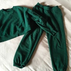 SOLD Girlfriend Collective Biome Size Small Cropped Sweatshirt and Sweatpants